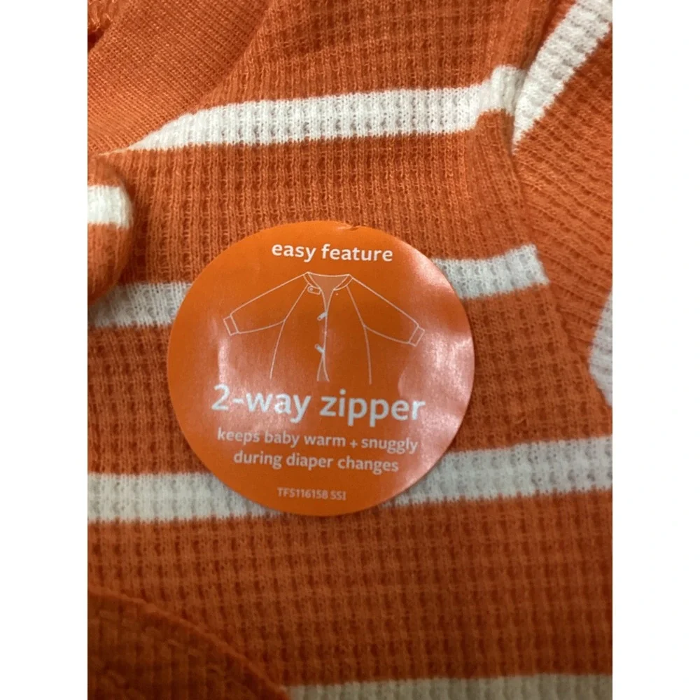 Carters Just One You Orange Pumpkin Striped Waffle Sleep and‎ Play 3M 1T778510